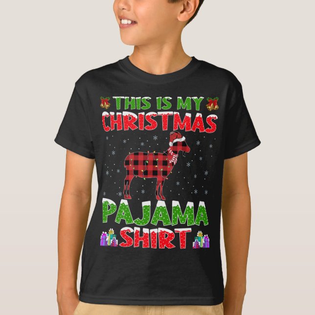 This Is My Christmas Pajama Goat Christmas T-Shirt (Front)
