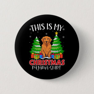 This Is My Christmas Pajama Golden Retriever Dog X 6 Cm Round Badge