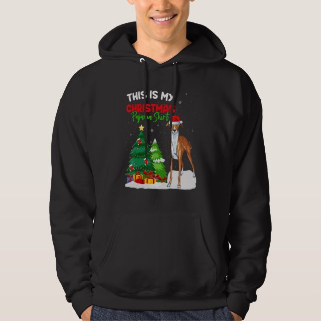 This Is My Christmas Pajama  Greyhound Dog Owner Hoodie (Front)