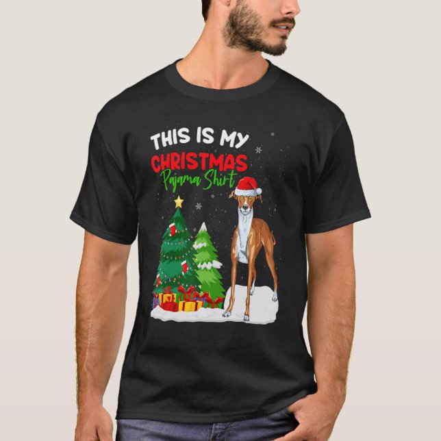 This Is My Christmas Pajama  Greyhound Dog Owner T-Shirt (Front)