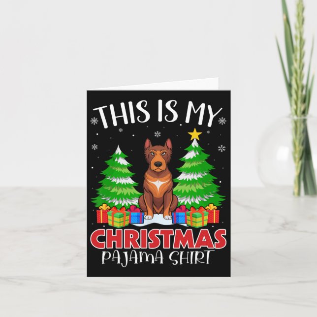 This Is My Christmas Pajama Heeler Dog Xmas Pjs  Card (Front)