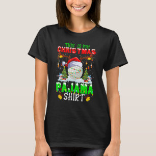 This Is My Christmas Pajama Hockey Santa Hat Xmas  T-Shirt