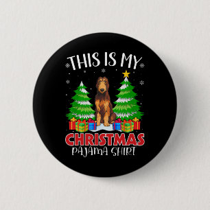 This Is My Christmas Pajama Irish Wolfhound Dog Xm 6 Cm Round Badge