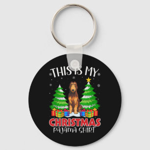 This Is My Christmas Pajama Irish Wolfhound Dog Xm Key Ring