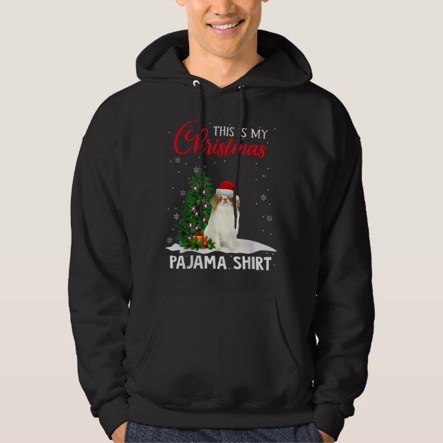 This Is My Christmas Pajama Japanese Chin Xmas Dog Hoodie (Front)