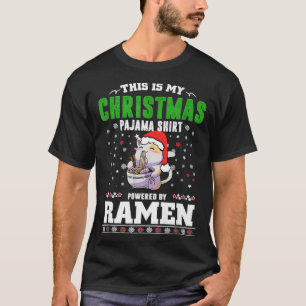 This Is My Christmas Pajama Kawaii Ramen Anime Cat T-Shirt