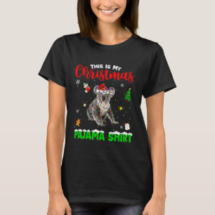 This Is My Christmas Pajama Koala Red Plaid T-Shirt