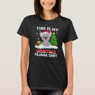 This Is My Christmas Pajama Koala Santa Hat Girls T-Shirt
