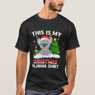 This Is My Christmas Pajama Koala Santa Hat Girls T-Shirt