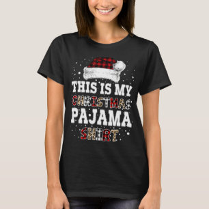 This Is My Christmas Pajama Leopard Buffalo Plaid T-Shirt