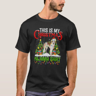 This Is My Christmas Pajama Lighting Borzoi Dog Xm T-Shirt