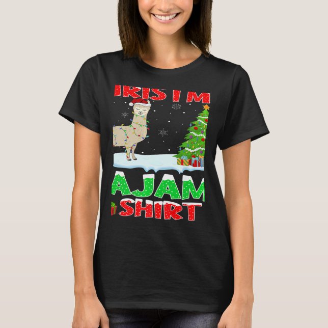 This Is My Christmas Pajama Lighting Llama Xmas Tr T-Shirt (Front)