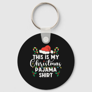 This Is My Christmas Pajama Lights Christmas Match Key Ring