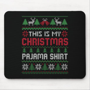 This Is My Christmas Pajama Lights Family Matching Mouse Pad