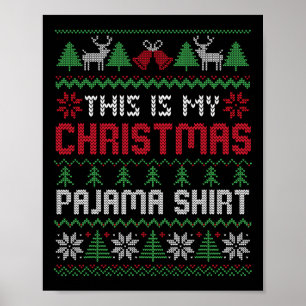 This Is My Christmas Pajama Lights Family Matching Poster