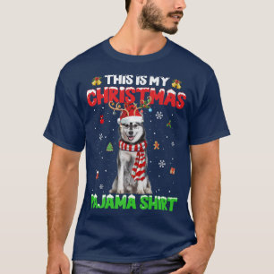 This Is My Christmas Pajama Lights Siberian Husky T-Shirt