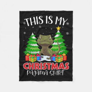 This Is My Christmas Pajama Lizard Xmas Pjs Fleece Blanket