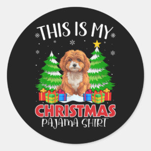 This Is My Christmas Pajama Maltipoo Dog Xmas Pjs  Classic Round Sticker