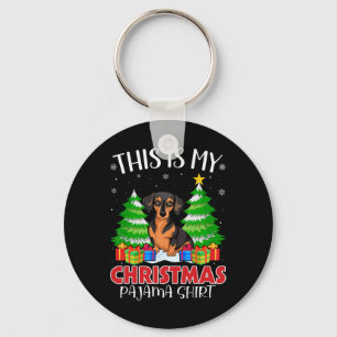 This Is My Christmas Pajama Miniature Pinscher Dog Key Ring