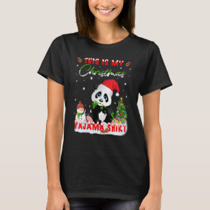 This Is My Christmas Pajama Panda Christmas Outfi T-Shirt