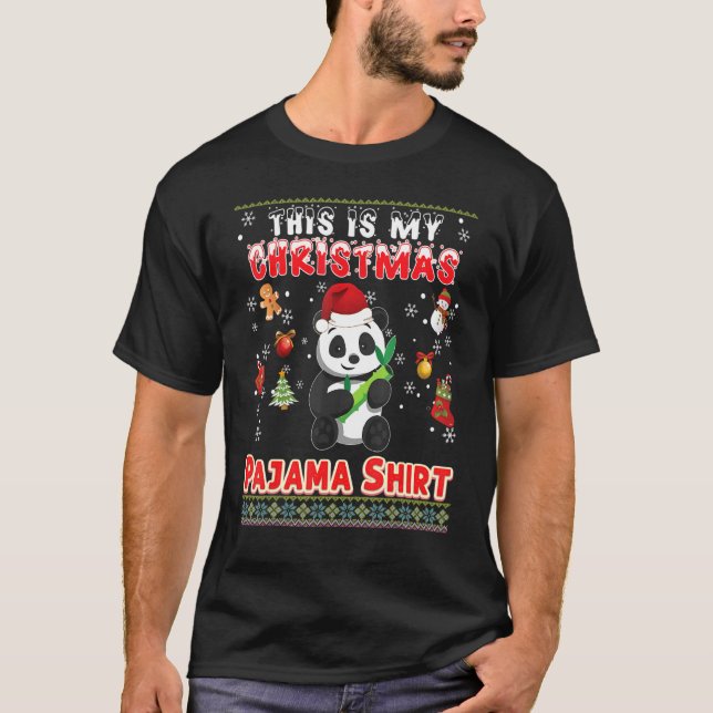This Is My Christmas Pajama  Panda Ugly Sweater Me (Front)