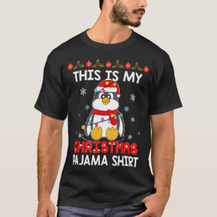 This is My Christmas Pajama Penguin Santa Gift T-Shirt