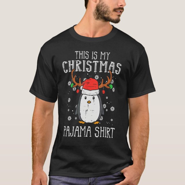 This Is My Christmas Pajama  Penguin Xmas PJs Paja T-Shirt (Front)