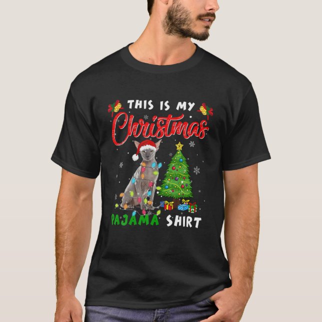 This Is My Christmas Pajama Peterbald Lover T-Shirt (Front)