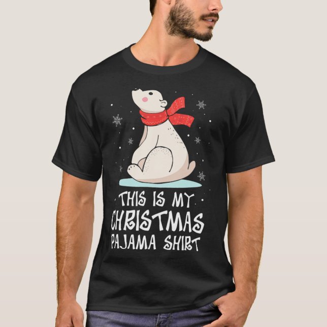 This Is My Christmas Pajama Polar Bear Funny Xmas  T-Shirt (Front)