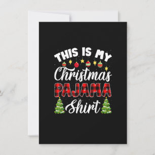 This Is My Christmas Pajama Red Buffalo Plaid Funn Invitation