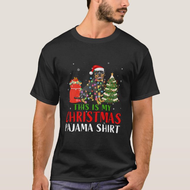 This Is My Christmas Pajama Rottweiler Dog Xmas Do T-Shirt (Front)