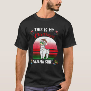 This Is My Christmas Pajama Santa Alpaca Llama T-Shirt