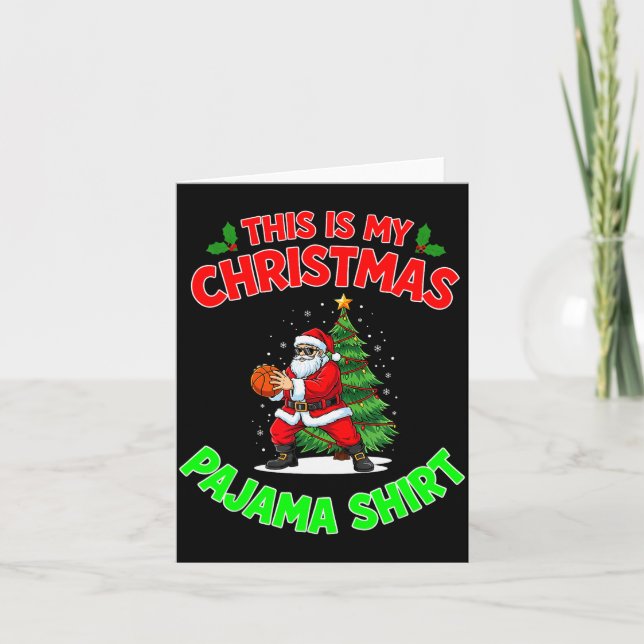 This Is My Christmas Pajama Santa Claus Playing Ba Card (Front)