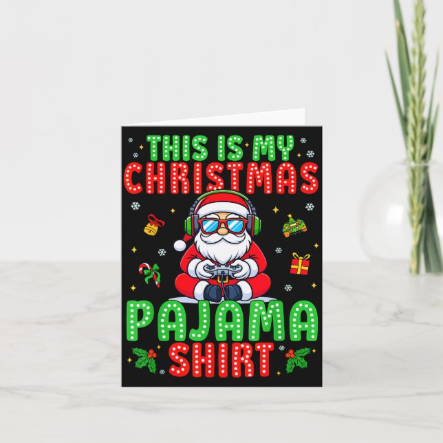 This Is My Christmas Pajama Santa Claus Video Game Card (Front)