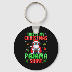 This Is My Christmas Pajama Santa Claus Video Game Key Ring