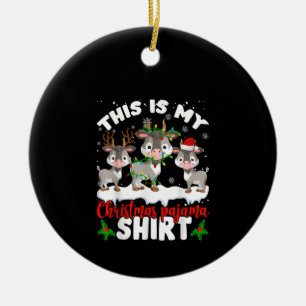 This Is My Christmas Pajama Santa Goat Lover Gift Ceramic Ornament