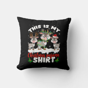 This Is My Christmas Pajama Santa Goat Lover Gift Cushion