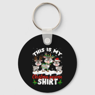 This Is My Christmas Pajama Santa Goat Lover Gift Key Ring