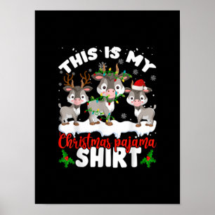 This Is My Christmas Pajama Santa Goat Lover Gift Poster
