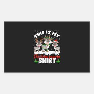 This Is My Christmas Pajama Santa Goat Lover Gift Rectangular Sticker