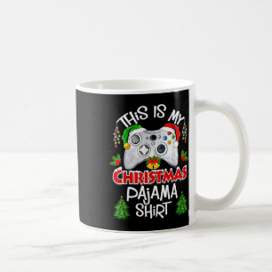 This Is My Christmas Pajama Santa Hat Gamer Game Coffee Mug