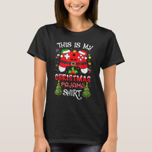 This Is My Christmas Pajama Santa Hat Gamer Video T-Shirt