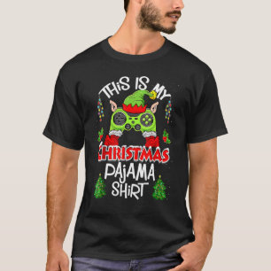 This Is My Christmas Pajama Santa Hat Gamer Video T-Shirt