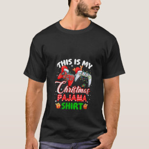 This Is My Christmas Pajama Santa Hat Gamer Video  T-Shirt