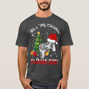 This is My Christmas Pajama Santa Hat Gamer Video  T-Shirt