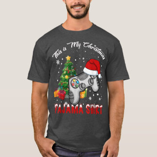This is My Christmas Pajama Santa Hat Gamer Video  T-Shirt