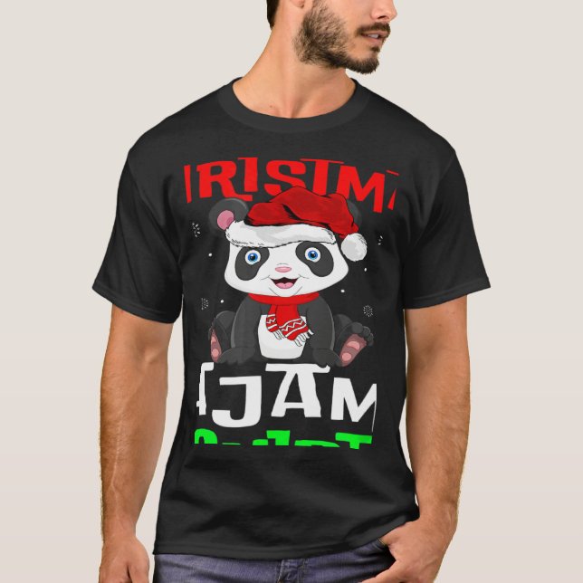 This Is My Christmas Pajama  Santa Hat Panda Xmas T-Shirt (Front)