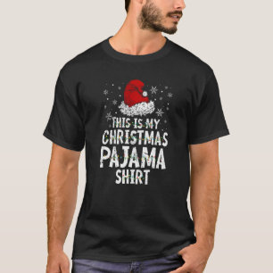 This Is My Christmas Pajama  Santa Hat  Xmas Light T-Shirt