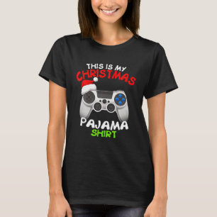 This Is My Christmas Pajama Santa Hat Xmas Video T-Shirt