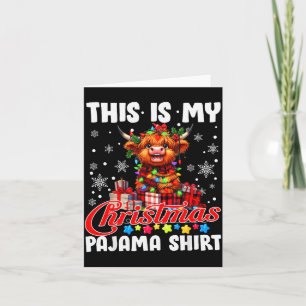 This Is My Christmas Pajama Santa Highland Cow Chr Card